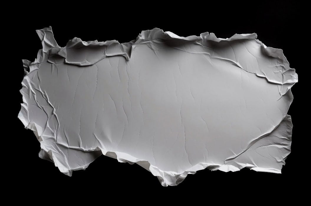 Zerrissenes Papier mit gezackten Rändern realistische zerrissene Stücke Schrott Haftnotizen Fetzen Notizbuchseiten Loch schwarz weiß mit Schatten Stanze durch offenbaren